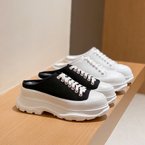 Fashion bloggers must enter the 2021 summer new Baotou semi-drag outer wear thick bottom inside the net red explosion xie