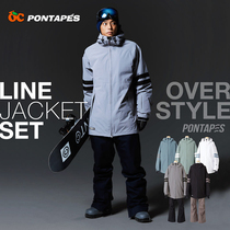 Japanese OC ski suit set PONTAPES men and women single double board Waterproof warm breathable tide ski suit