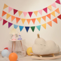 Graduation colorful small bunting first birthday party arrangement kindergarten activities triangle pull flag decorations to take pictures