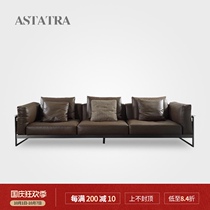 ASTATRA Italian minimalist leather sofa down titanium sofa single-character living room straight sofa comfortable
