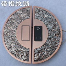 Chinese style door handle with password lock Bronze wooden door Glass door custom door handle semicircular Xiangyun Antique modern