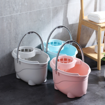 Thickened squeezing water Manual old-fashioned washing mop cleaning bucket enlarged with roller mop pressing bucket