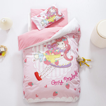 Kindergarten quilt three-piece set with quilt core Childrens quilt cover Mattress Six-piece summer thin cotton special lunch break