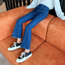 Girl Jeans Spring Autumn 2022 New wave Ocean Gas Casual Pants Han Van Girl Clothes Children Horn Pants