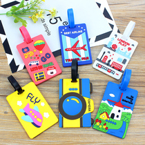  Travel business trip boarding pass suitcase cartoon creative silicone tag Check-in tag Luggage tag listing travel supplies