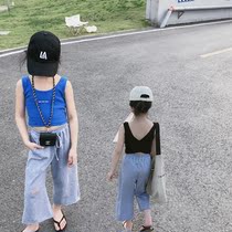 Girls camisole summer thin outer wear 2021 small children baby sleeveless top Korean version of the foreign fashion trend