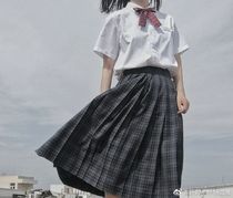 (Late Night Fantasy)# Seaweed# Dark Green student JK uniform skirt school supply mid-length pleated skirt