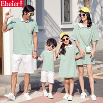 Pro-son fit a family of three and four new wave summer clothes fashion foreign gas mother woman polo shirt loose with dress nepotism red