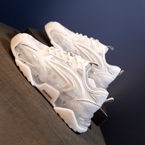 Design full of sense ~ jelly bottom increased small white shoes female fashion Joker thick bottom mesh breathable summer tide