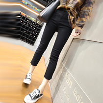 Summer thin seven-point jeans womens fat mm large size high waist elasticity slim small man hip thigh thick straight pants