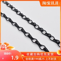 Black fluorescent lamp tag metal iron chain advertising chain Black 1 4 line double eight chain 1 meter price