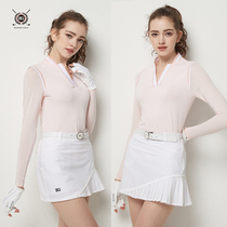 Golf Ice Silk sunscreen clothing womens long sleeve T-shirt summer Korean version of cold breathable golf shirt womens suit