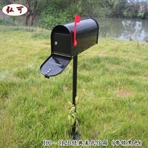European-style beauty Villa pastoral with lock red tin decoration outdoor home newspaper mailbox creative props