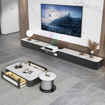 Light luxury laser TV cabinet special cabinet rock board TV cabinet coffee table combination modern telescopic floor cabinet TV cabinet