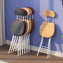 Folding chair Household dining chair Lazy portable leisure stool backrest chair Dormitory chair Simple computer chair Folding stool