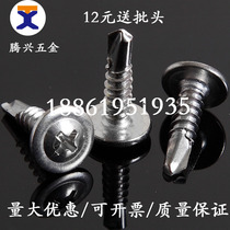 M4 2 410 stainless steel large flat head round head Huaus drill tail screw self-tapping self-drilling screw dovetail screw