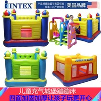 American INTEX childrens bouncy castle trampoline indoor naughty Castle jumping bed net red