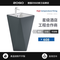 Nordic creative column basin Ceramic wash basin Black square column basin Household column wash basin Wash basin