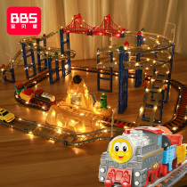 Small train toy rail car electric high-speed rail roller coaster sliding children boy 2 puzzle car rail model 6