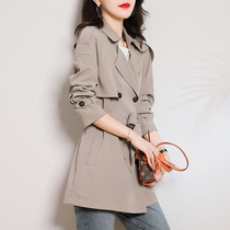 Windbreaker jacket womens 2021 spring and autumn new thin belt ins short section small man hanging wild Western style coat