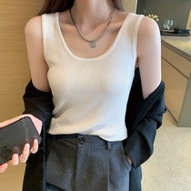 Small Harnesses Womens Summer Outwear Suits in suit Nets Broadband vests Bottoms Kan Shoulders Ice Silk Sleeveless Knitted Blouse