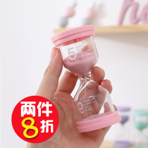 Hourglass timer Children 3 five minutes 10 30 60 cute anti-fall time brushing teeth countdown quicksand ornaments 5