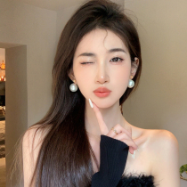 Small face ~ Retro post-hanging pearl earrings summer light luxury earrings niche design sense of high-end earrings for women