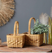 Pastoral series wood chip flower basket gift storage hand-held basket flower arrangement flower basket flower decoration home decoration