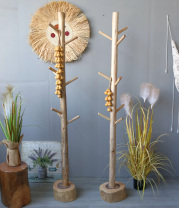 Chinese style solid wood coat rack B & B home window decoration hanger ornaments hanging ornaments mixed wood pastoral rack