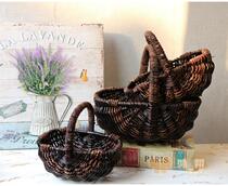 Willow portable flower basket gift flower arrangement decoration Fruit gift storage basket Handmade storage basket