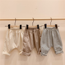 Baby large PP pants spring summer thin outside wearing female baby Summer Modale Anti-mosquito pants loose boy big fart pants