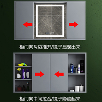  Smart hidden Feng Shui mirror cabinet Oak solid wood mirror cabinet Bathroom storage wall cabinet Separate Nordic simple mirror cabinet