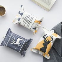 Nordic simple cloth tissue tissue towel bag cotton and linen tissue box bag car paper bag car paper towel bag