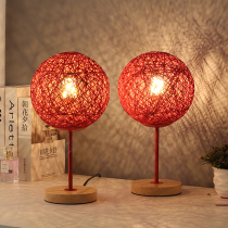Dowry lamp wedding lamp wedding room warm wedding celebration plug-in bedroom bedside long light gift Red pair