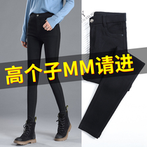 Long pants womens tall Spring and Autumn New wear leggings outside elastic tight high waist plus velvet magic pants