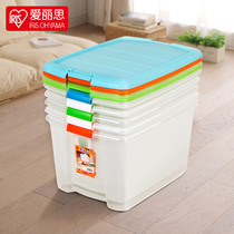Alice large clothes transparent storage box plastic snacks toys clothing storage box with lid