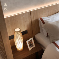 Bedroom warm bedside lamp Zen tea room and room lamps Japanese Tatami decoration Bamboo small table lamp Bamboo lamp