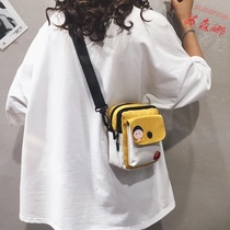 Cartoon cute canvas bag bag womens bag New 2020 Summer hipster ins Harajuku Net red shoulder bag