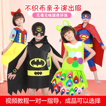 Childrens handmade clothes pro-submount DIY materials self-made eco-friendly walking show creative clothing kindergarten fashion show