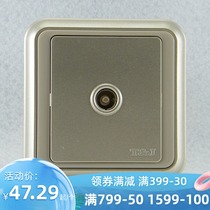 TJ sky-based switch socket switch panel monopoly classic series Champagne gold limited TV socket level