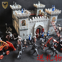 Medieval ancient soldiers warhorses Knight soldiers carteships attack castles military war models childrens toy sets