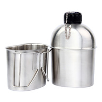 304 stainless steel US military direct new outdoor sports portable large capacity fired water Cup lunch box 78 marching kettle