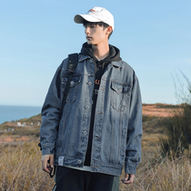 Spring 2022 new denim jacket trend versatile vintage cargo jacket loose mens fashion brand Spring and Autumn menswear