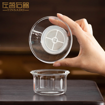 Left and right large glass tea filter integrated detachable ultra-fine stainless steel tea filter screen tea leak male Cup