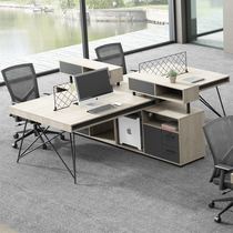 Brand furniture office desk and chair combination staff table 4 people two or four employees simple modern work station industrial style