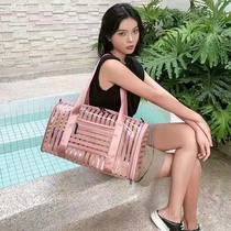 Japanese swimming bag dry and wet separation fitness bag womens large capacity transparent storage bag waterproof bag mens sports bag