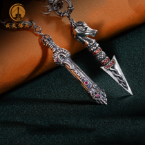 Ma Tou Ming Wang pestle pendant Manjusri Wisdom Sword Silver Pendant Necklace Nepal Handmade Jewelry