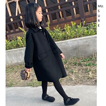 Big brand new double-sided cashmere coat childrens autumn winter Korean version of wool tweed boys and girls mid-length coat