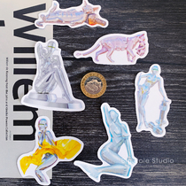 Empty mountain base girl suitcase stickers Female waterproof ins full stickers Personality creative literature and art waterproof tide brand cute