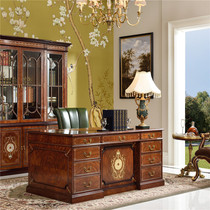 Alexander furniture European-style solid wood furniture Villa mansion Luxury Study furniture desks and chairs bookchairs custom TA